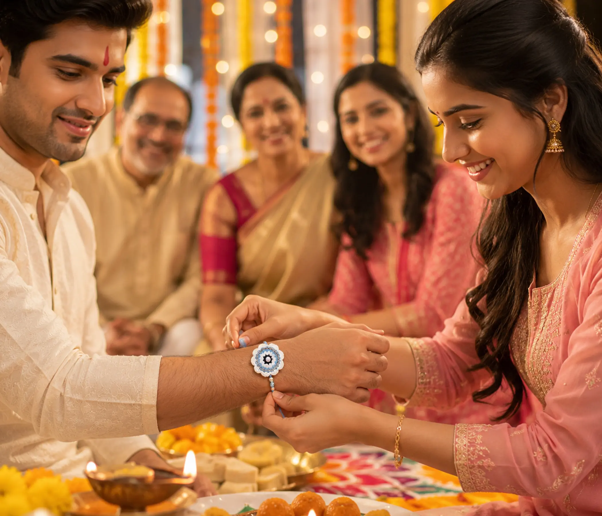 Luxury Homemade Evil eye Rakhdi for Raksha Bandhan